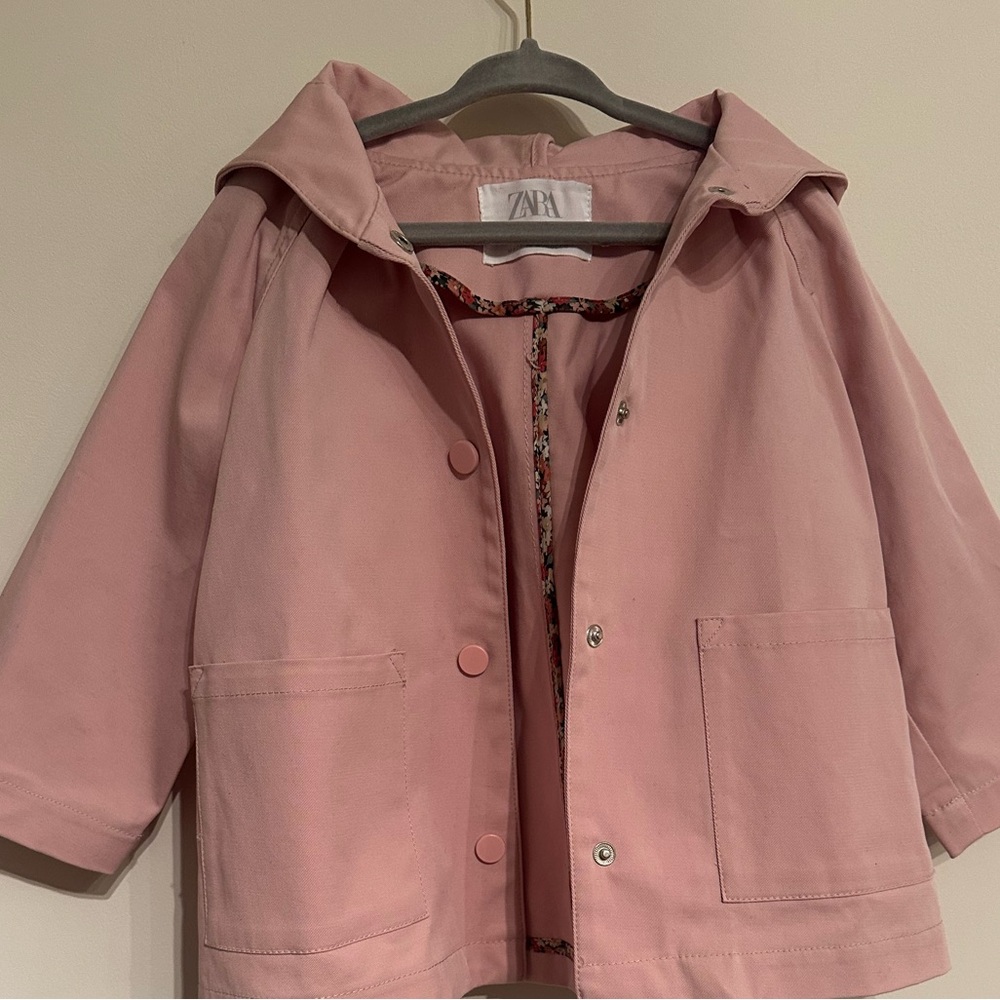 Zara Spring pink hooded jacket